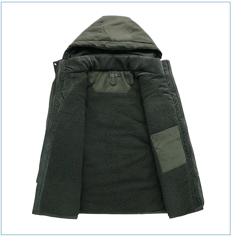 Parka Homme Hiver Chaude – LZLLTT Avec Capuche Amovible | Doublure Polaire | Multipoches | -30°C à +5°C - BLACKBEARD OUTDOOR INDUSTRIES