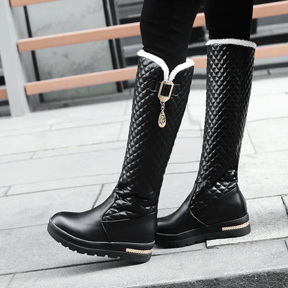 Bottes d’hiver femme montantes à motif damier ENMAYER 0811