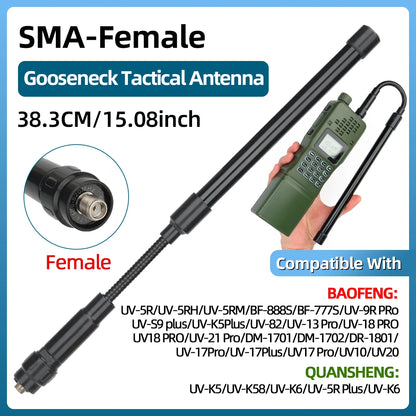 Antenne Tactique Pliable ABBREE CS – Dual Band VHF/UHF 144/430 MHz – SMA-Femelle - BLACKBEARD OUTDOOR INDUSTRIES