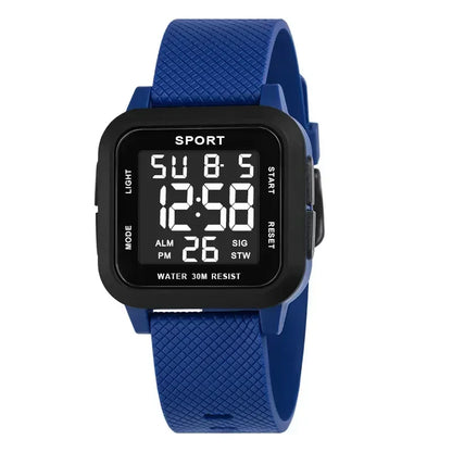 Montre digitale sport 45 mm – Style militaire & rétroéclairage LED
