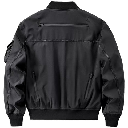 Blouson Bomber Tactique Noir Homme - Multipoches, Coupe-Vent Techwear