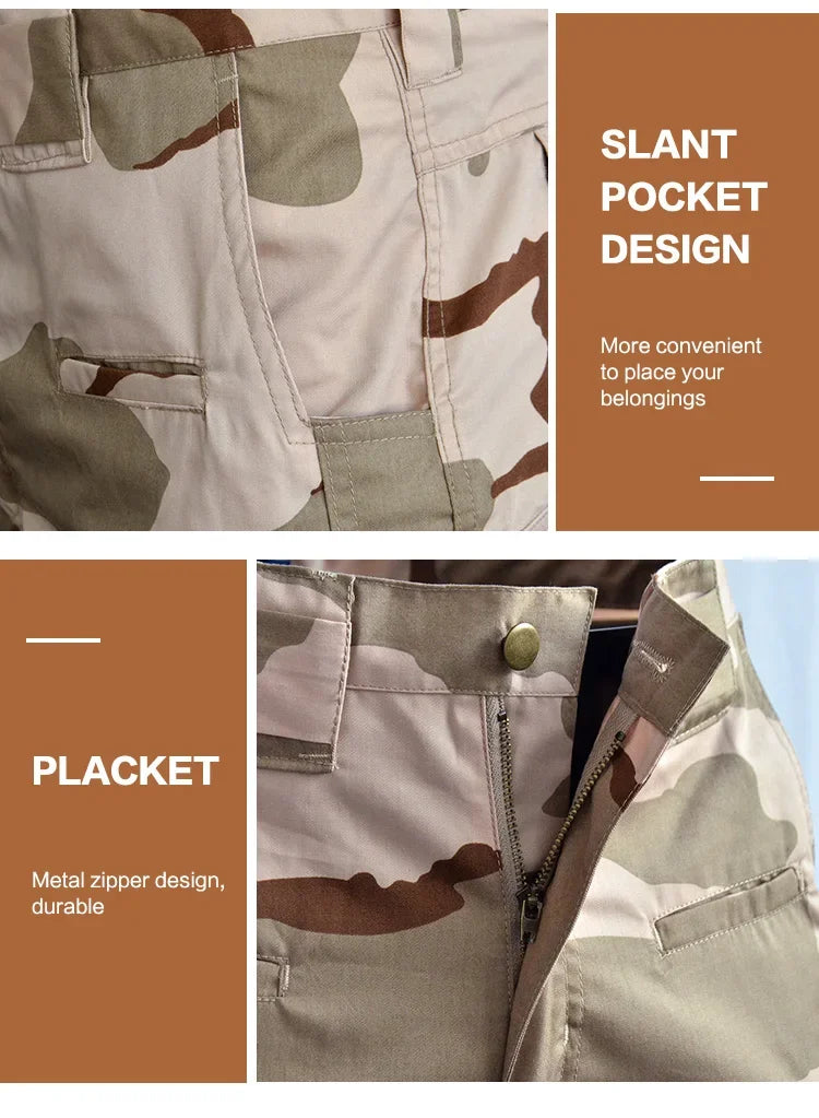 Set de Vêtements Tactiques BDU - Chemise et Pantalon Camouflage pour Entraînement en Plein Air, Randonnée, Chasse, Airsoft, Sniper, Combat, Ghillie Suit - BLACKBEARD OUTDOOR INDUSTRIES