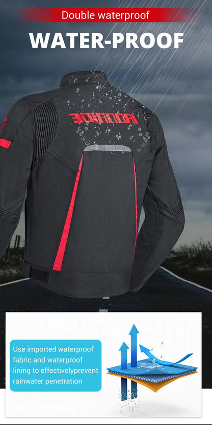 Motorcycle Jacket Waterproof Motorcross Jacket Pants Moto Jacket Windproof Riding Motorbike Clothes With Protective Gear M-3XL BLACKBEARD OUTDOOR INDUSTRIES