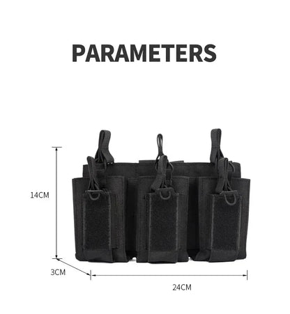 Porte chargeurs Tactical EDC Triple pour M4, M14, M16, AK, AR, Glock (Système MOLLE) BLACKBEARD OUTDOOR INDUSTRIES