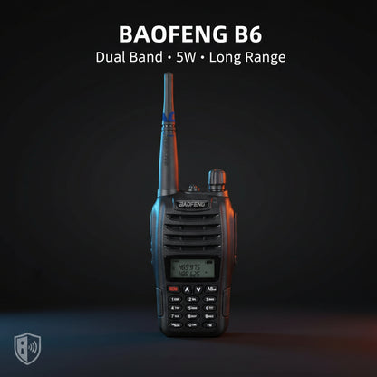 Talkie-Walkie Baofeng BF-UVB6 Dual Band VHF/UHF 5W – Étanche IP67, Portée 10 km