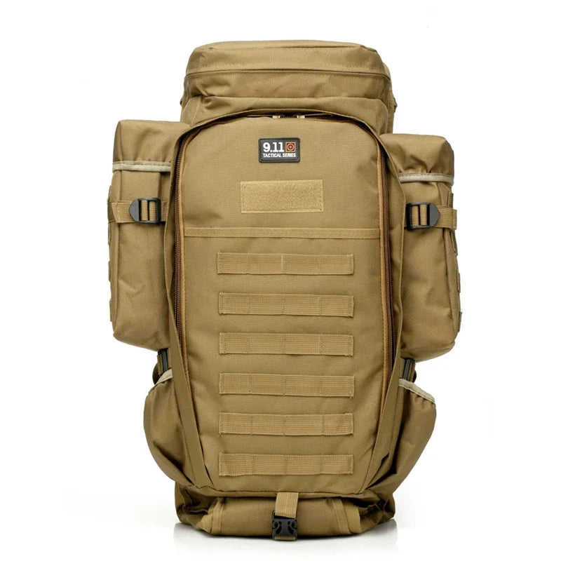 Sac à Dos Tactique WOLF ENEMY 911 MOLLE 60-70L – Double Compartiment Fusil, Nylon Imperméable | Chasse, Randonnée, Militaire | 9 Coloris