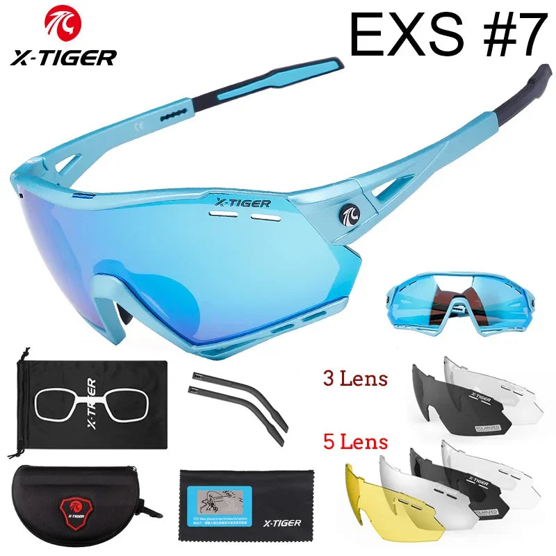 X-TIGER Lunettes de Cyclisme 5 Verres – UV400, Polarisées – Pour Vélo, Running, Pêche & Sports Extérieurs - BLACKBEARD OUTDOOR INDUSTRIES