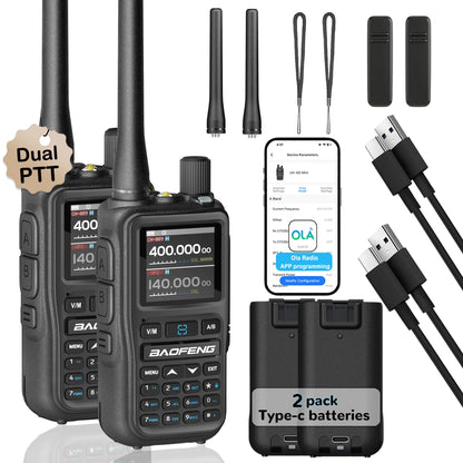 Pack 2 Talkies-Walkies BAOFENG UV-5R Mini – Double Bande, 5W, Bluetooth, Charge USB-C