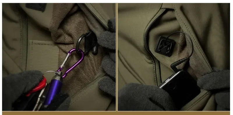 Veste Tactique Homme Softshell Techwear Coupe-Vent | Imperméable | Respirante | Polaire Intérieure | Capuche | 4 Saisons - BLACKBEARD OUTDOOR INDUSTRIES