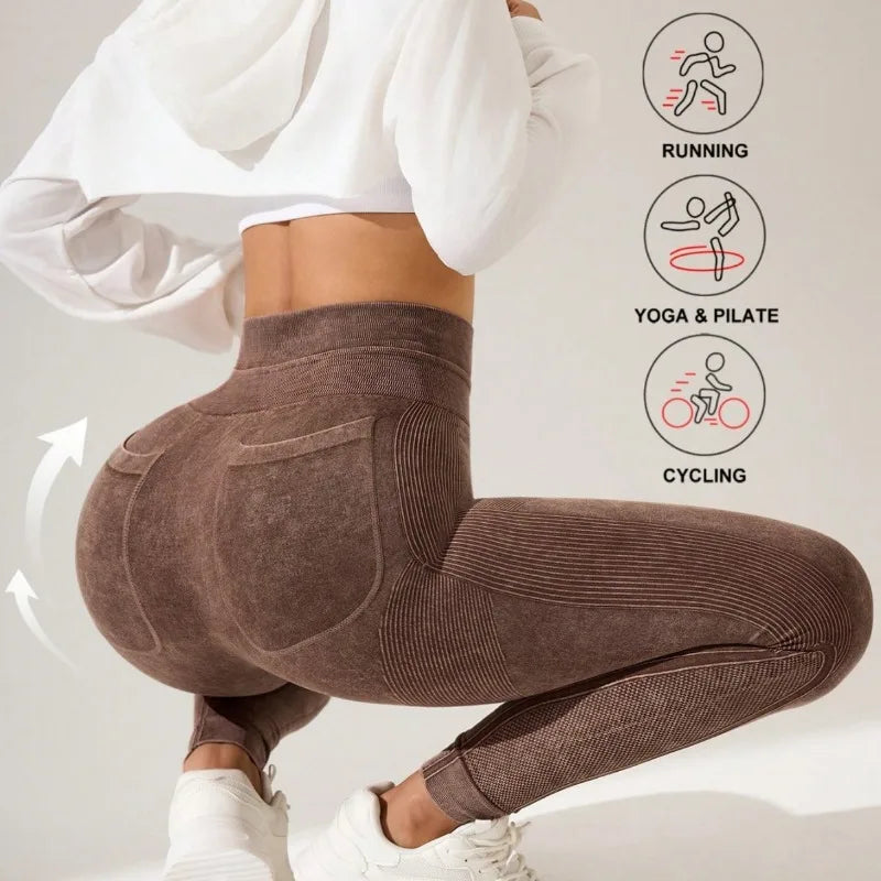 Legging de sport femme taille haute avec poches