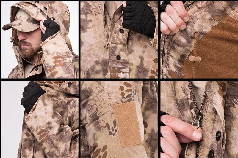 Veste Tactique Homme Hiver – HAN WILD Camouflage | Softshell | Polaire | Coupe-Vent | Randonnée | Chasse | Outdoor - BLACKBEARD OUTDOOR INDUSTRIES