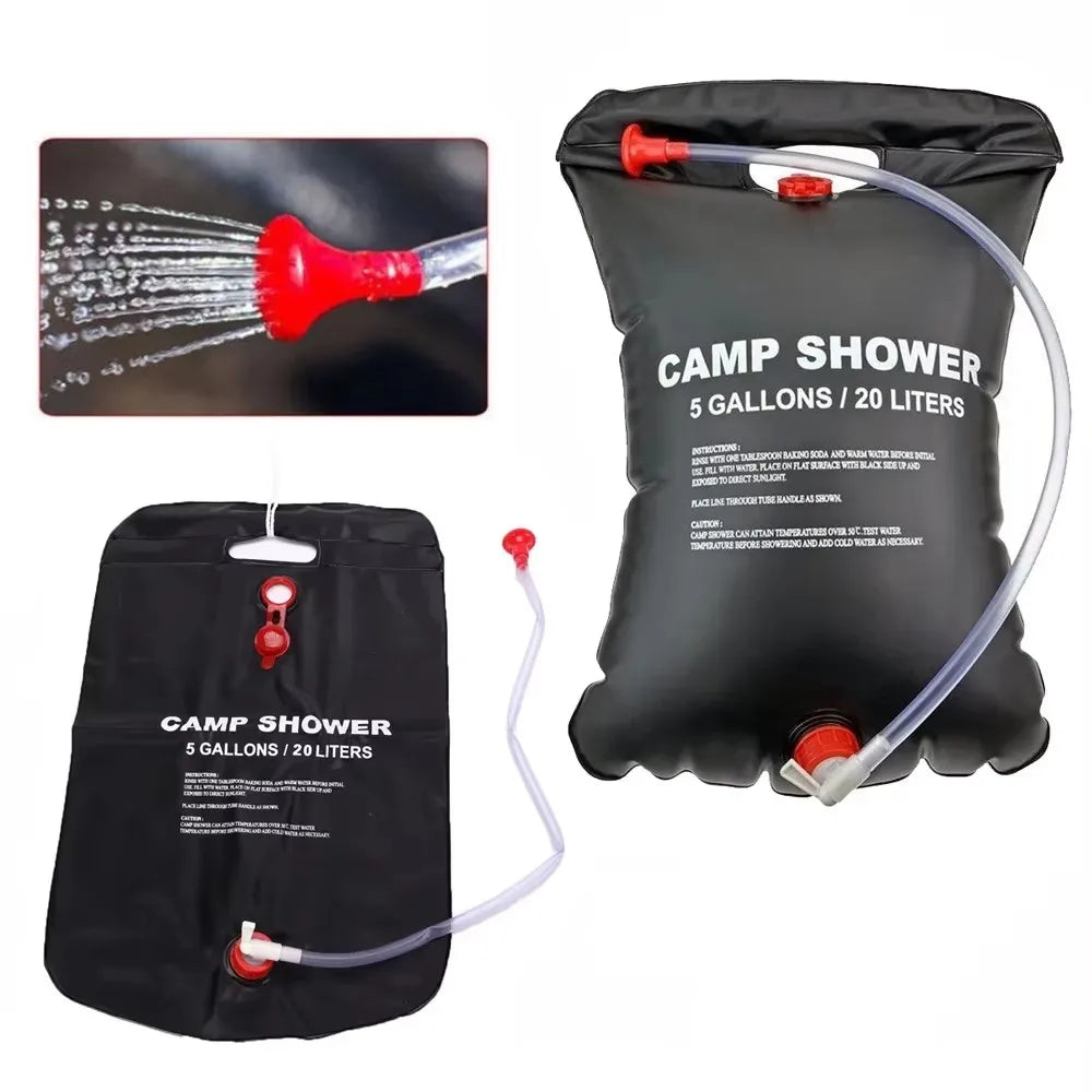 Sac de Douche Solaire 20L – Portable, Pliable, Camping & Randonnée