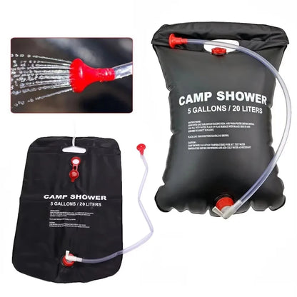 Sac de Douche Solaire 20L – Portable, Pliable, Camping & Randonnée
