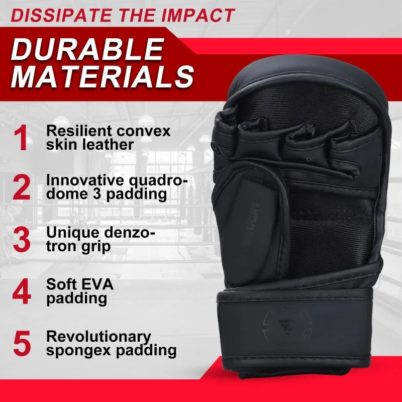 Gants de Boxe Professionnels MMA - Gants de Formation en PU pour Boxe, Karaté, Muay Thai et Arts Martiaux BLACKBEARD OUTDOOR INDUSTRIES