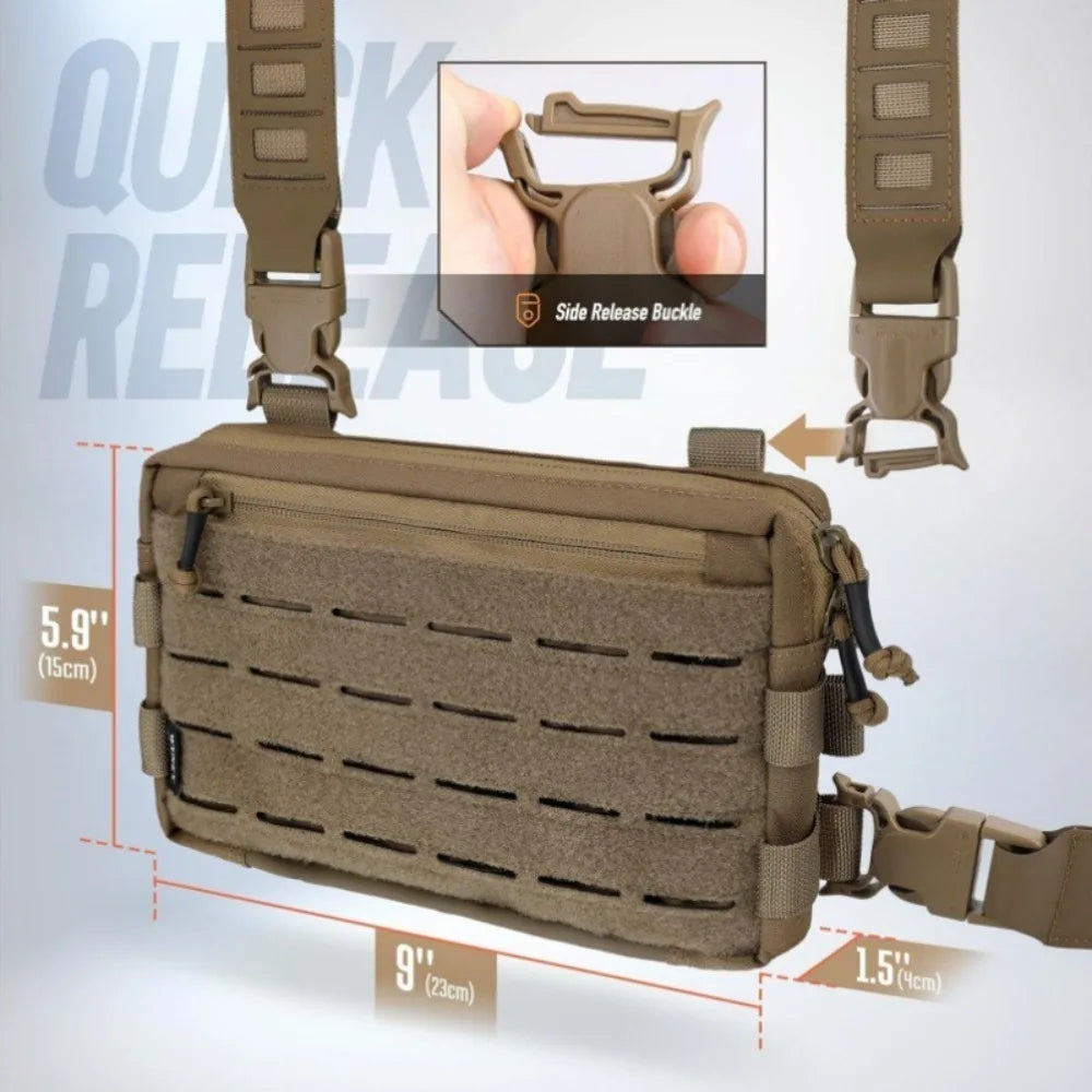 Sac de poitrine MOLLE en nylon 1000D, multi-poches, EDC, mixte