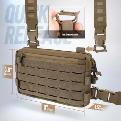 Sac de poitrine MOLLE en nylon 1000D, multi-poches, EDC, mixte