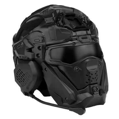 Casque tactique W-Ronin Assault II avec casque intégré, ventilateur anti-buée, masque rabattable et lentille de remplacement Ma boutique