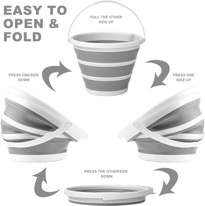 Seau Pliable en Silicone 10L – Seau Multi-Usage pour Pêche, Camping, Lavage de Voiture, Maison - BLACKBEARD OUTDOOR INDUSTRIES