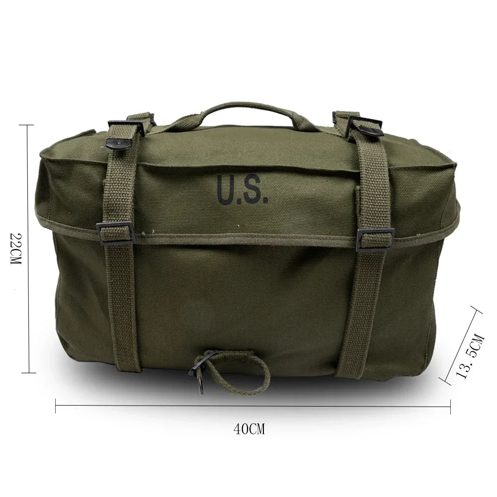 Sac a dos militaire M1945 vintage | Ensemble de sacoches canvas vert armée, grande capacité - BLACKBEARD OUTDOOR INDUSTRIES