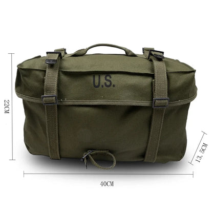 Sac a dos militaire M1945 vintage | Ensemble de sacoches canvas vert armée, grande capacité - BLACKBEARD OUTDOOR INDUSTRIES