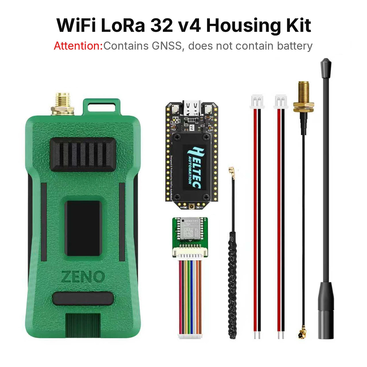 Pack Heltec WiFi LoRa 32 V4 – Boîtier, Antenne 10 dB, GPS Installable, ESP32-S3, SX1262, Meshtastic / Meshcore