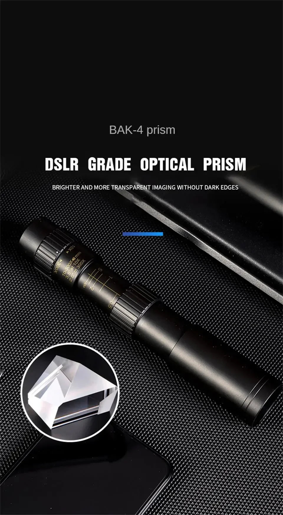 Monoculaire Haute Définition 10-300x40 avec Prismes BAK4 – Télescope Professionnel Portable Zoom Longue Portée 4K pour Camping, Observation et Aventures Extérieures - BLACKBEARD OUTDOOR INDUSTRIES