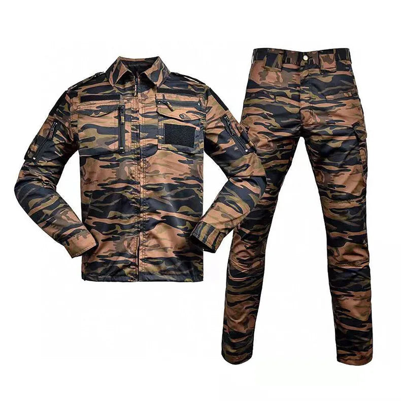 Set de Vêtements Tactiques BDU - Chemise et Pantalon Camouflage pour Entraînement en Plein Air, Randonnée, Chasse, Airsoft, Sniper, Combat, Ghillie Suit - BLACKBEARD OUTDOOR INDUSTRIES