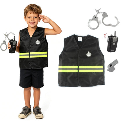 Kit Costumes Métiers Enfant 3-8 Ans – Déguisements Policier, Pompier, Médecin, Ingénieur - BLACKBEARD OUTDOOR INDUSTRIES
