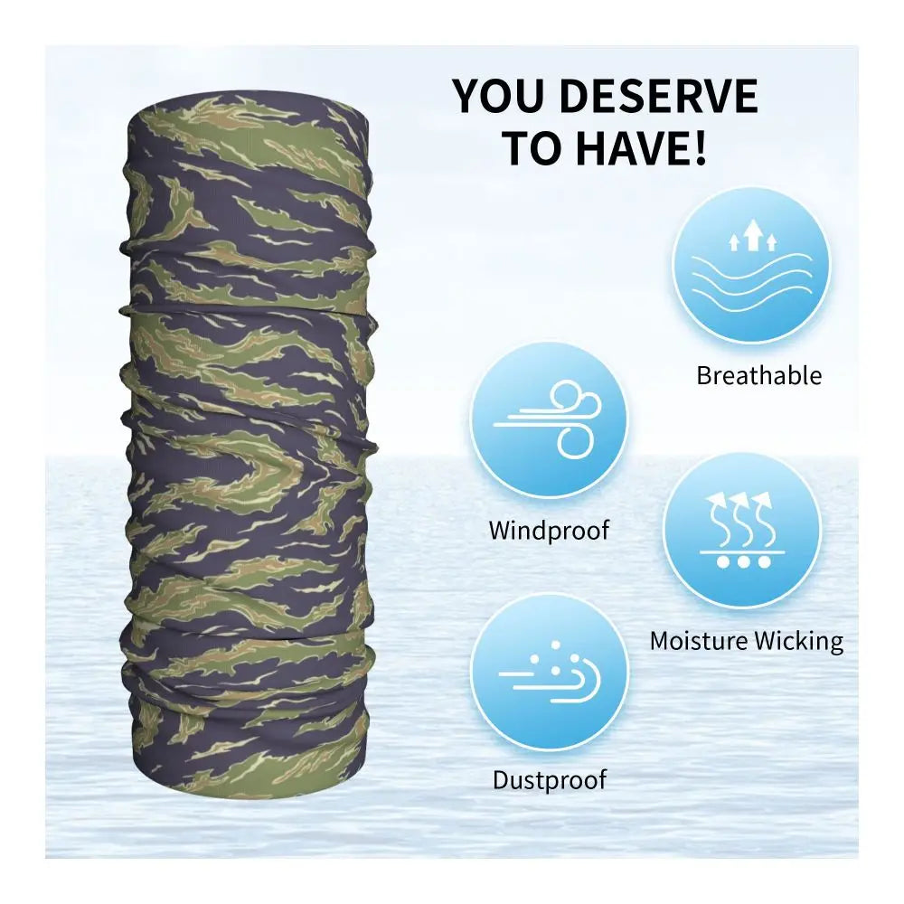 Tiger Stripe Camo – Bandeau Tour de Cou Hiver Multifonction pour Hommes et Femmes | Parfait pour Randonnée, Cyclisme, Sports Outdoor et Usage Quotidien - BLACKBEARD OUTDOOR INDUSTRIES
