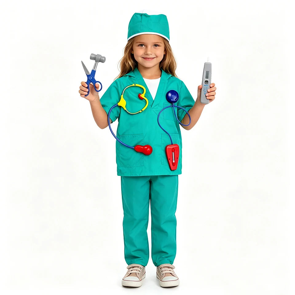 Kit Costumes Métiers Enfant 3-8 Ans – Déguisements Policier, Pompier, Médecin, Ingénieur - BLACKBEARD OUTDOOR INDUSTRIES