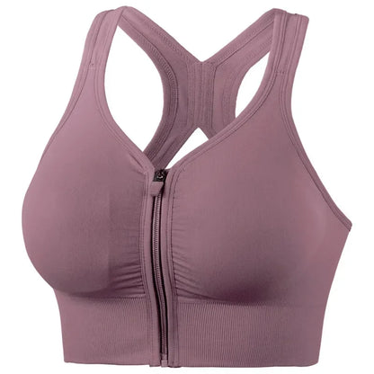 Brassière Sport Femme Zip Frontal – Soutien-Gorge Running Yoga Respirant