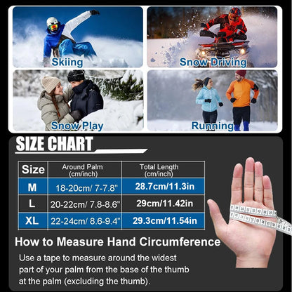 Gants Hiver Chauds GTUBIKE – Vélo Ski Randonnée Tactile Imperméable