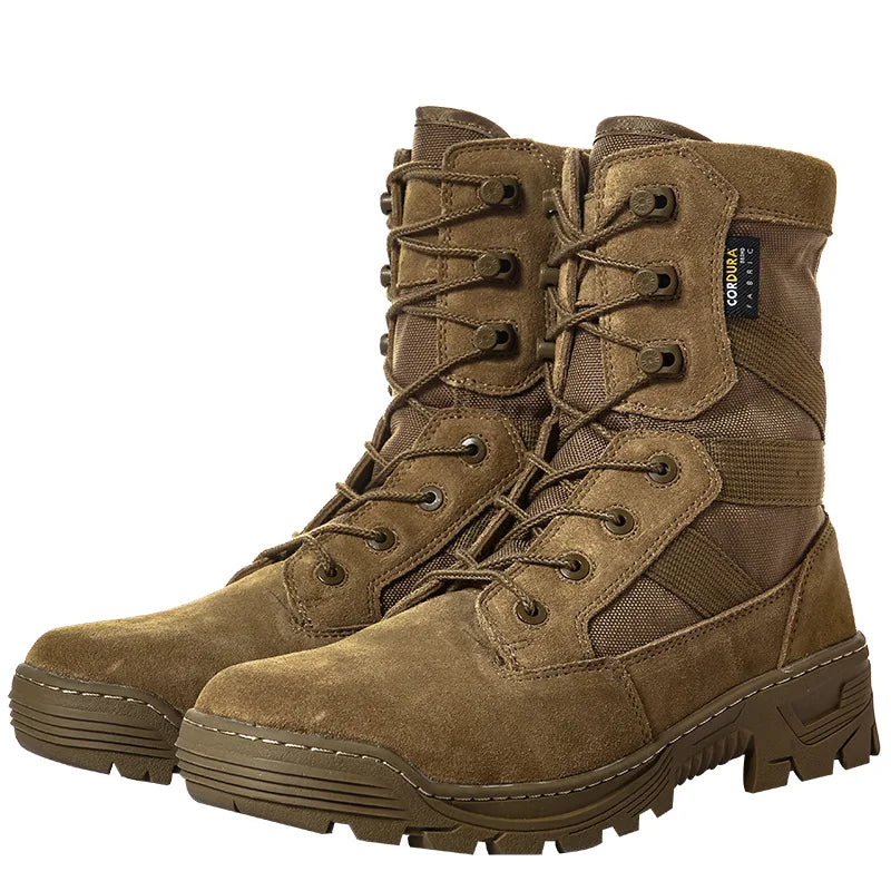 Chaussures Tactiques Montantes Homme Imperméables — Cuir, Semelle Caoutchouc, Tailles 39-46