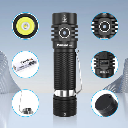 Lampe torche Wurkkos WK03 rechargeable USB-C, 1 800 lm