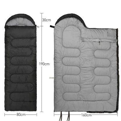 Sac de Couchage Camping Enveloppe 3 Saisons – Coton Léger, Confort 5-15°C, Adulte