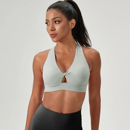 Brassière de Sport Femme – Agrafes Dos, Coussinet Amovible, Séchage Rapide, Anti-Chocs Yoga
