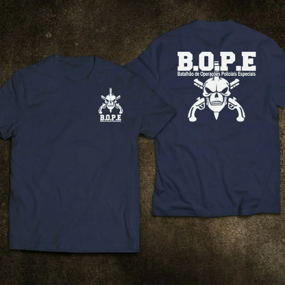 T-shirt BOPE Brésil – Force Spéciale Élite – 100% Coton, Manches Courtes, Col Rond (O-Neck) - BLACKBEARD OUTDOOR INDUSTRIES