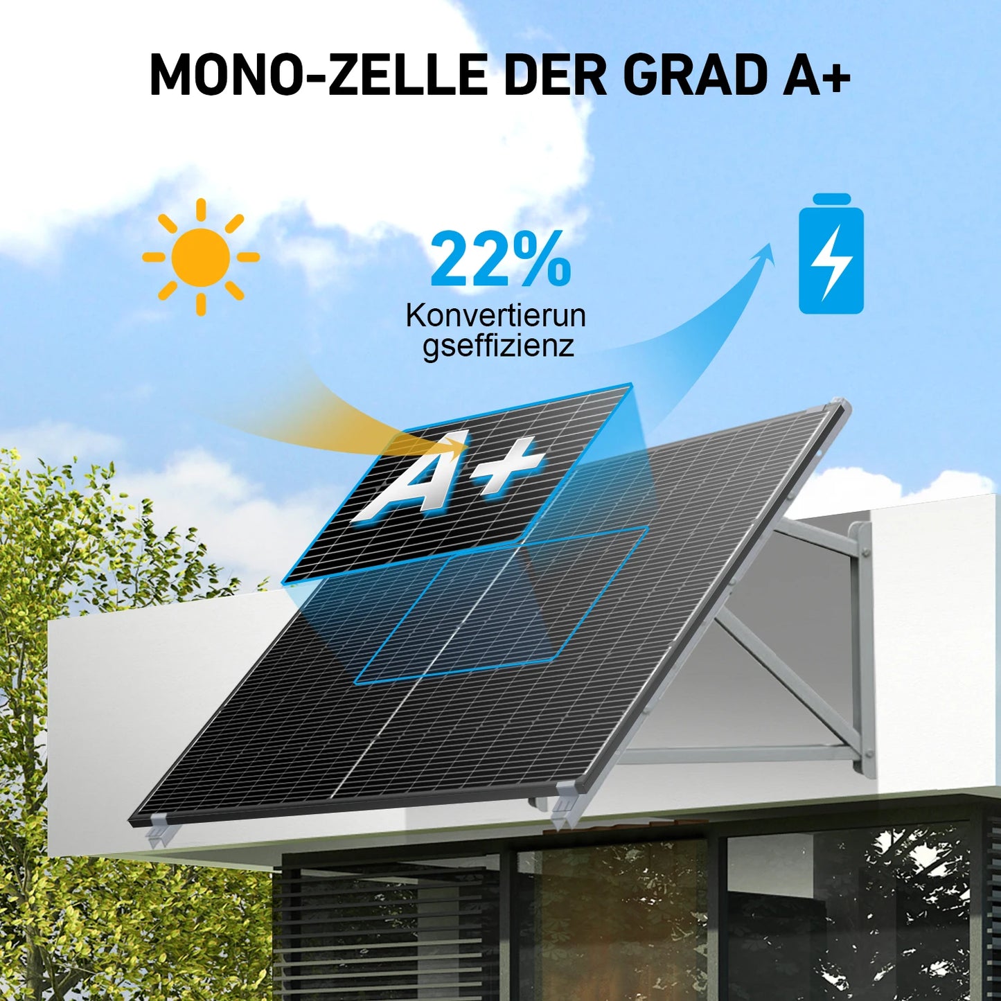 Panneau solaire DOKIO 400W-800W - étanche, alimentation solaire pour maison (inverter non inclus) - BLACKBEARD OUTDOOR INDUSTRIES