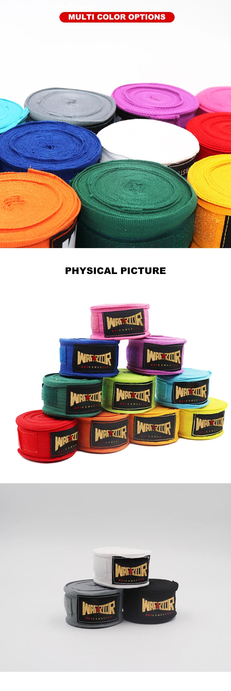 Bandages de Boxe Élastiques 2pcs – Bandages Muay Thai en Polyester & Coton, 3m/5m, Protection des Mains MMA - BLACKBEARD OUTDOOR INDUSTRIES