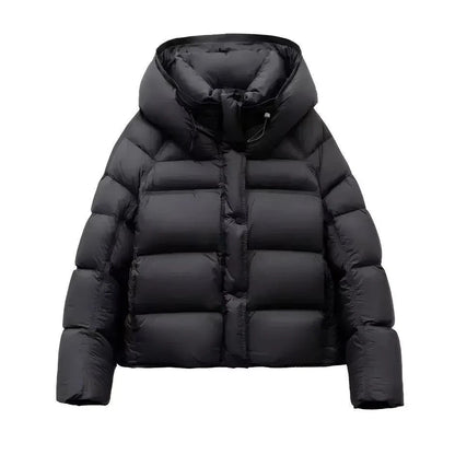 Doudoune femme courte à capuche en coton