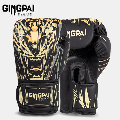 Gants de Boxe Professionnels Noirs Cuir PU – Sanda, Muay Thai, MMA, Sparring | 8 à 16 oz | Homme & Femme - BLACKBEARD OUTDOOR INDUSTRIES