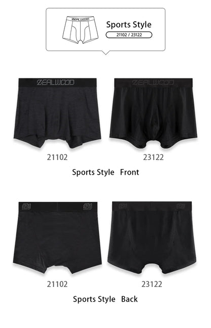 Boxers en Laine Merino et Tencel ZEALWOOD pour Hommes - Sous-vêtements Respirants et Antibactériens, Séchage Rapide, Confort Ultime BLACKBEARD OUTDOOR INDUSTRIES