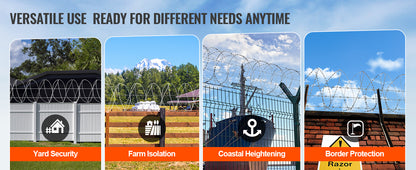 VEVOR Razor Wire – Rouleaux de Fil Barbelé Lames Doubles Spirales Galvanisé pour Clôture et Sécurité Extérieure - BLACKBEARD OUTDOOR INDUSTRIES