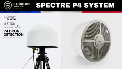 Détecteur anti-drone fixe SPECTRE-P4, analyse RF 30 MHz à 6 GHz